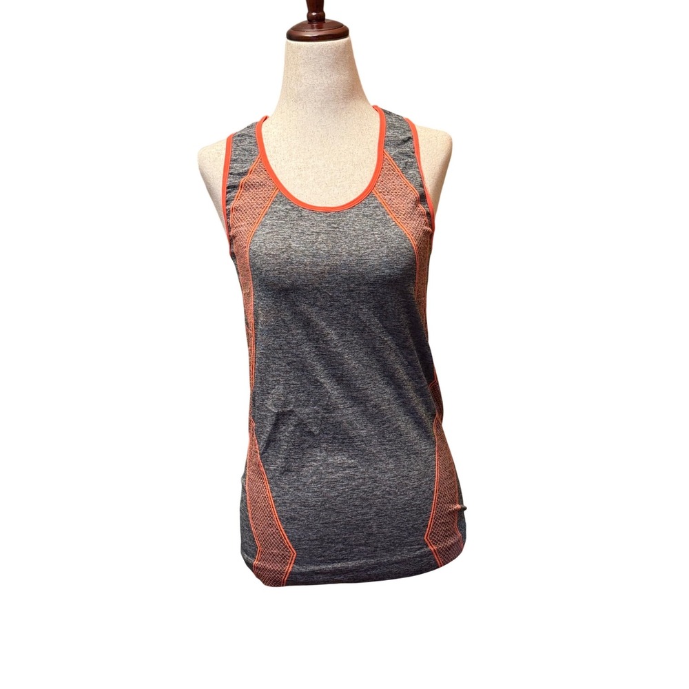 New Mix Womens Gray Orange Space Dye Seamless Activewear Tank Leggings Set OS